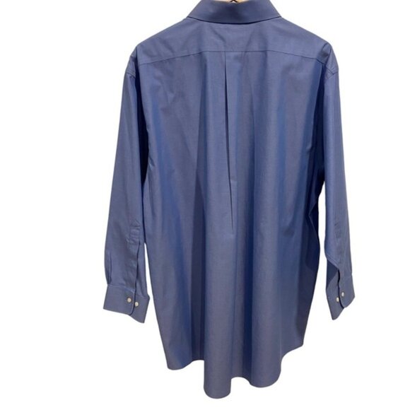 Brooks brothers 346 men button down shirt regular fit cotton non iron 17,5 blue - Picture 4 of 12